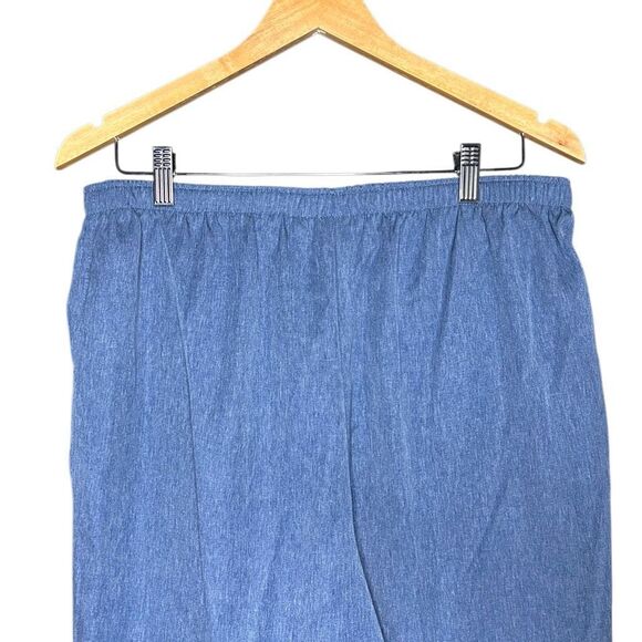 Kim Rogers Blue Short Sleeve Blouse Top Size L & Capri Shorts Size 16P 2 Piece - Picture 11 of 13